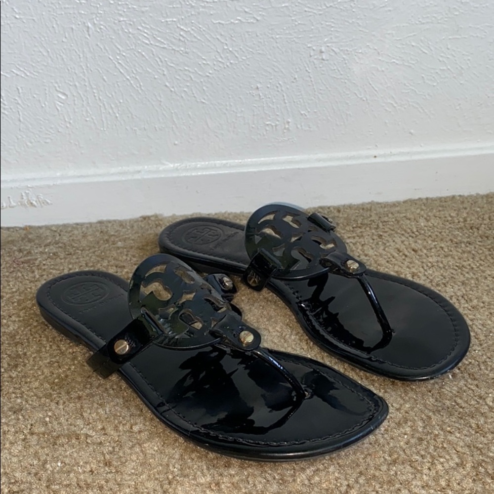 Tory Burch Miller Sandal, Patent Leather in black
